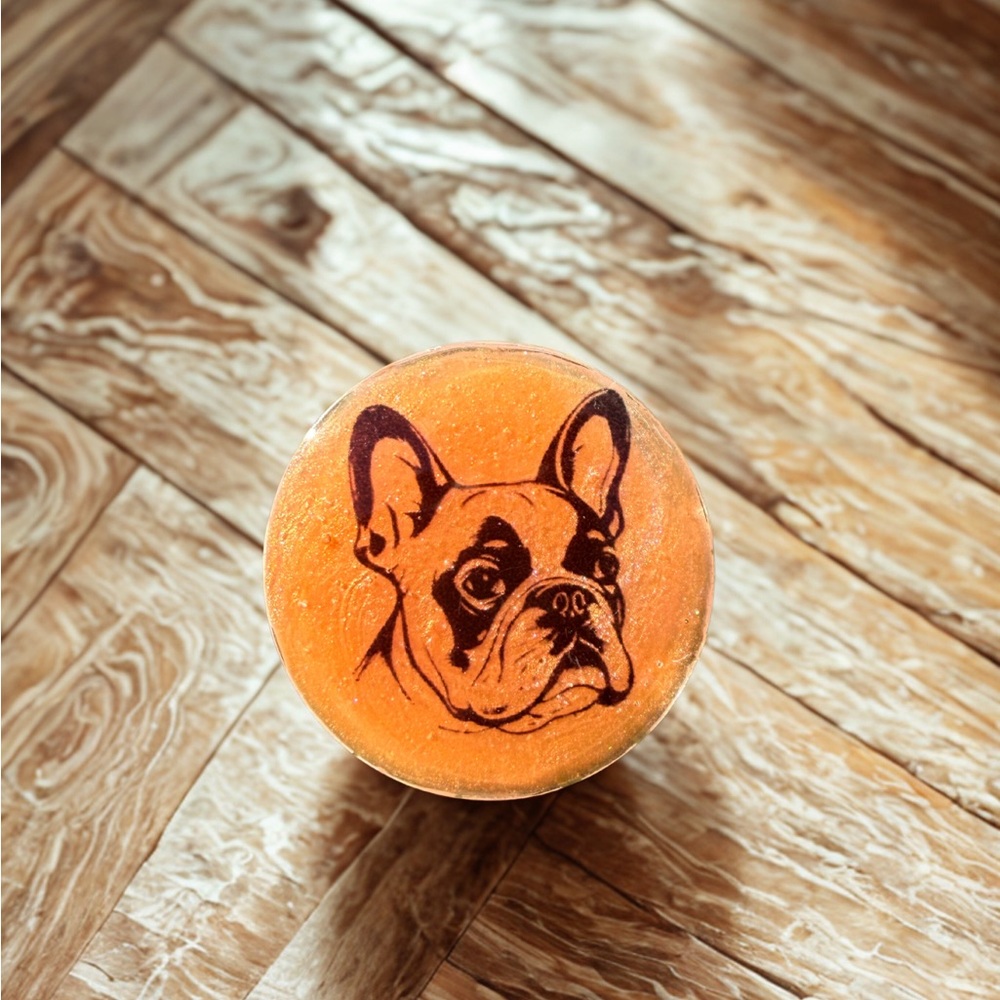 Orange French Bulldog Phone Holder